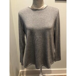 Chico’s Silver Metallic Sweater Sz 2 L